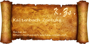 Kaltenbach Zselyke névjegykártya
